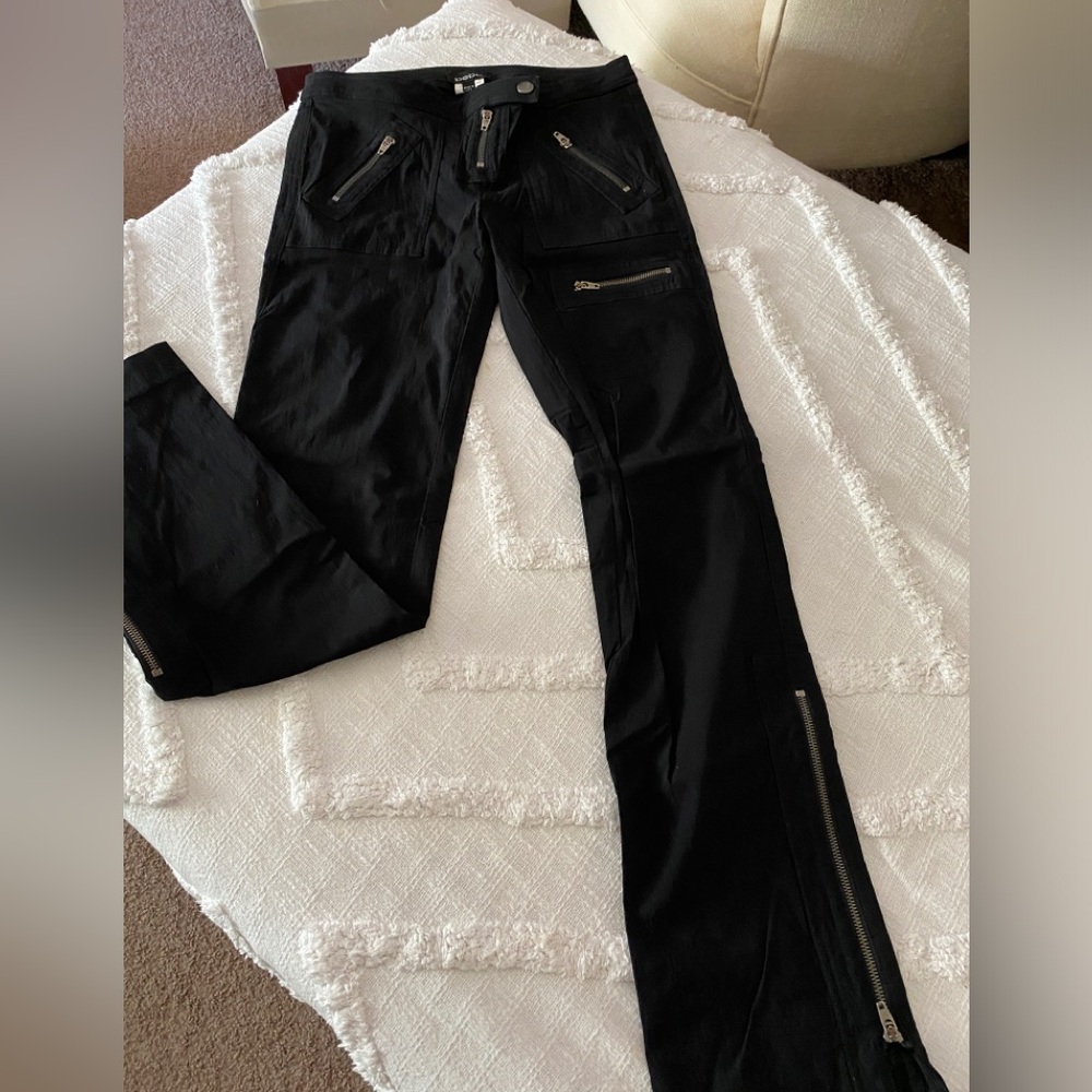 VINTAGE BEBE BLACK STRETCH PANTS M